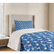 Polar Bear with Fish Bedspread Set