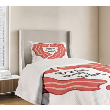 Yummy Bacon in My Heart Bedspread Set