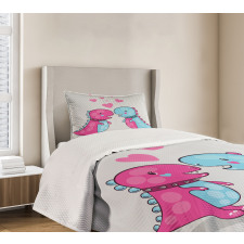 Lover Couple Hearts Bedspread Set