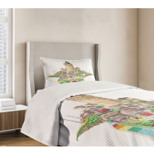 Historic Galata Tower Bedspread Set