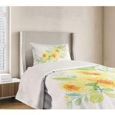 Watercolor Nature Flower Bedspread Set