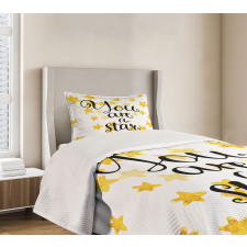 Watercolor Stars Modern Bedspread Set