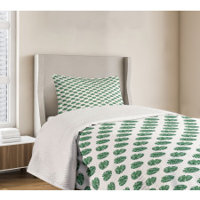 Evergreen Monstera Leaf Bedspread Set