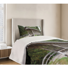 Old Wooden Bridge Print Bedspread Set