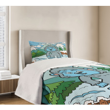 Letter Y Alphabet Color Bedspread Set