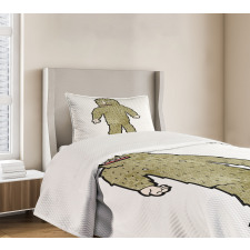 Quirky Grungy Bigfoot Bedspread Set