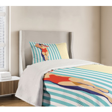 Sunbathing Beach Bedspread Set