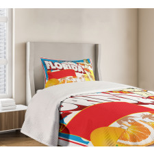 Pin-up Girl and Oranges Bedspread Set