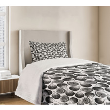 Engraving Style Figs Bedspread Set
