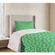 Yellow Lemon with Leaf Bedspread Set