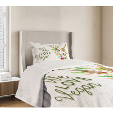 We Love Vegan Food Salad Bedspread Set