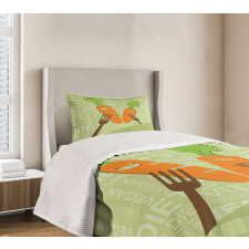 Smiling Carrot Love Vegan Bedspread Set