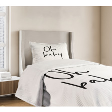 Modern Brush Message Bedspread Set