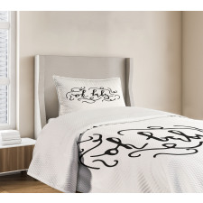 Calligraphy Curlicues Bedspread Set