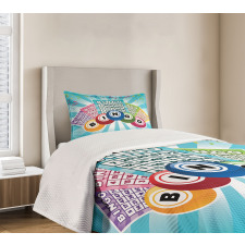 Colorful Cards Balls Bedspread Set