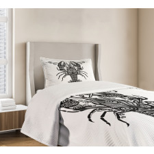 Curvy Ornament Lobster Bedspread Set