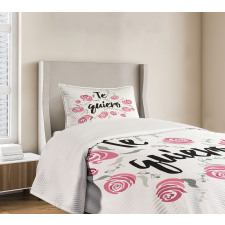 Te Quiero Rose Flower Bedspread Set