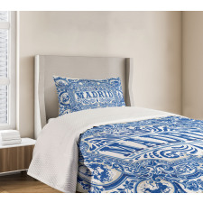 Madrid Calligraphy Tile Bedspread Set