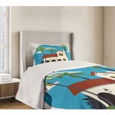 Cottage House Palms Bedspread Set