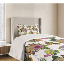 Leaves and Sunflowers Bedspread Set