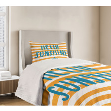 Words Stripes Bedspread Set