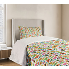 Colorful Cartoon Fish Bedspread Set