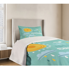 Weather Elements Slogan Bedspread Set