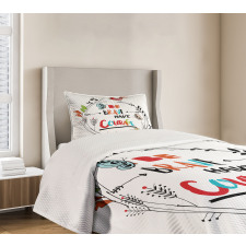 Motivational Style Lettering Bedspread Set