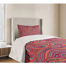 Colorful Vibrant Waves Bedspread Set