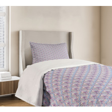 Pastel Tone Doodle Waves Bedspread Set