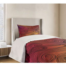 Doodle Waves with Stripes Bedspread Set