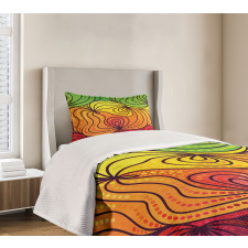 Colorful Tangled Lines Bedspread Set