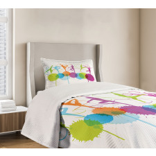 Ribbon Dance Pattern Bedspread Set