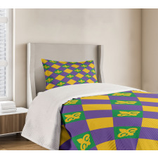 Mardi Gras Themed Bedspread Set