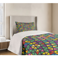 Grid Mosaic Triangles Bedspread Set