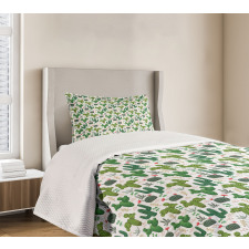 Exotic Succulent Plants Bedspread Set