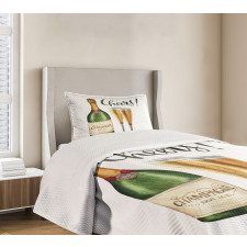 Watercolor Cheers Sketch Bedspread Set