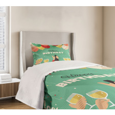 Happy Birthday Greeting Bedspread Set