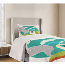 Cartoon Style Whirlwinds Bedspread Set