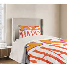 Sketchy Style Text Words Bedspread Set