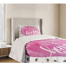 Watercolor Spot with Words Bedspread Set