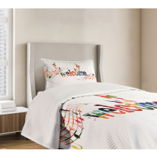 Music Notes and Butterflies Bedspread Set