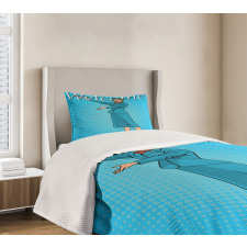 Pop Art Retro Stewardess Bedspread Set