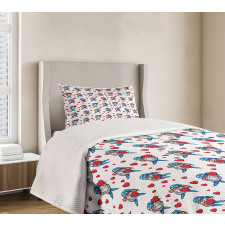 Valentines Day Romantic Theme Bedspread Set