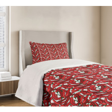 Pattern of Chili Peppers Bedspread Set