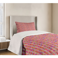 Angled Rectangle Pattern Bedspread Set