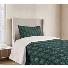 Retro Floral Motifs Bedspread Set