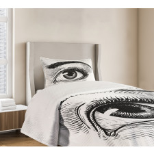 Female Eye Makeup Bedspread Set