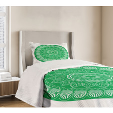 Oriental Flower Motif Bedspread Set