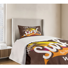 Surf Beach Grunge Design Bedspread Set